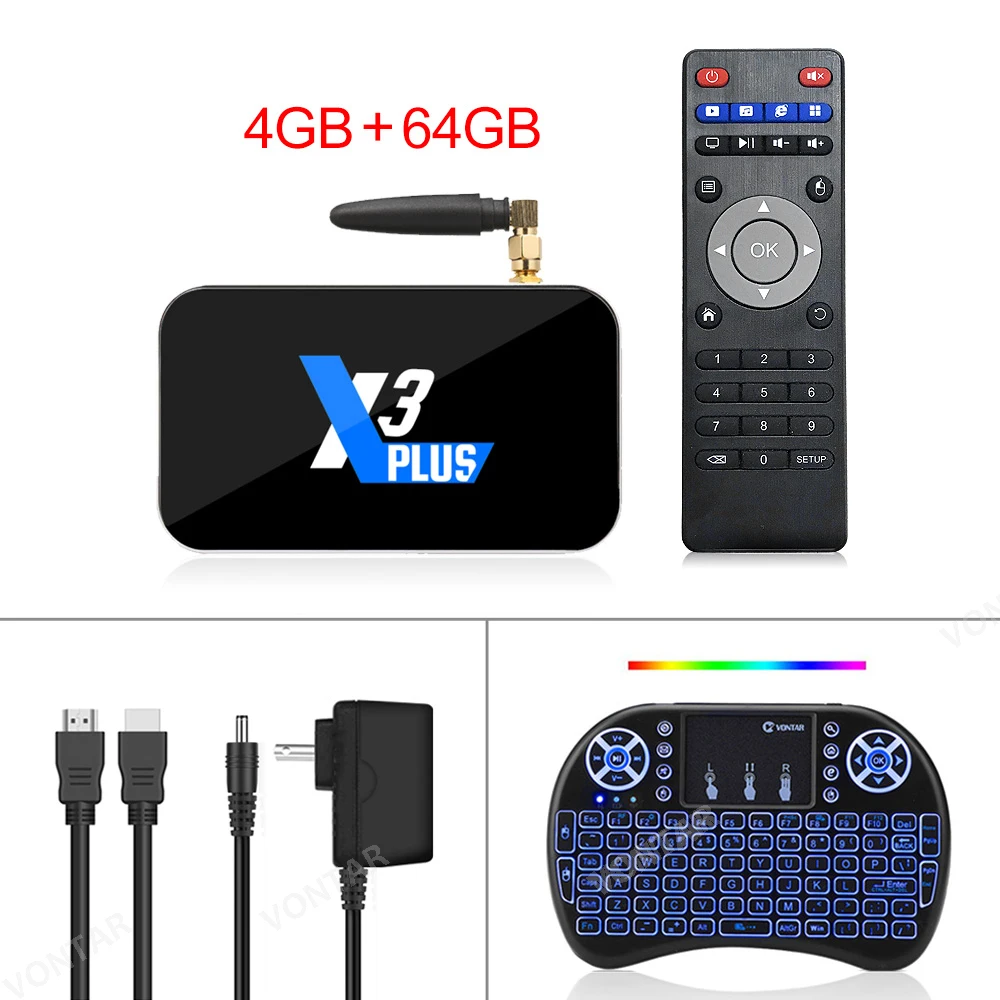 4G64G backlit i8 ТВ-приставка X3 Pro Android 9,0 Amlogic S905X3 X3 Plus DDR4 4 ГБ 32 ГБ 64 Гб 2,4G/5G WiFi 1000M BT 4,2 4K HD X3 Cube 2 Гб 16 Гб телеприставка - Цвет: 4G64G backlit i8