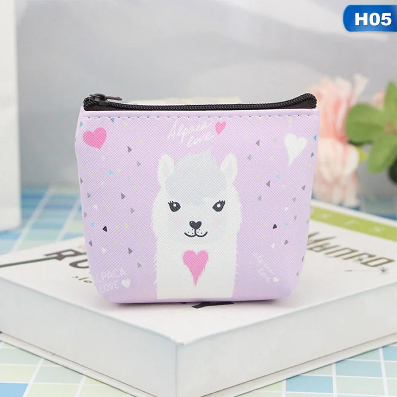 Девушка Дети кошельки Держатель Kawaii животных Единорог Фламинго женские Мини-кошельки для мелочи сумка для денег Детская сумка на молнии подарок - Цвет: H05