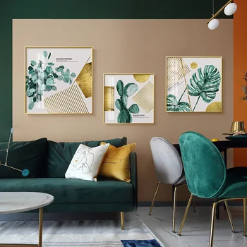 

Green Plants Leaf Canvas Poster Nordic Style Print Scandinavian Wall Art Painting Decoration Pictures Minimalist Home Decor