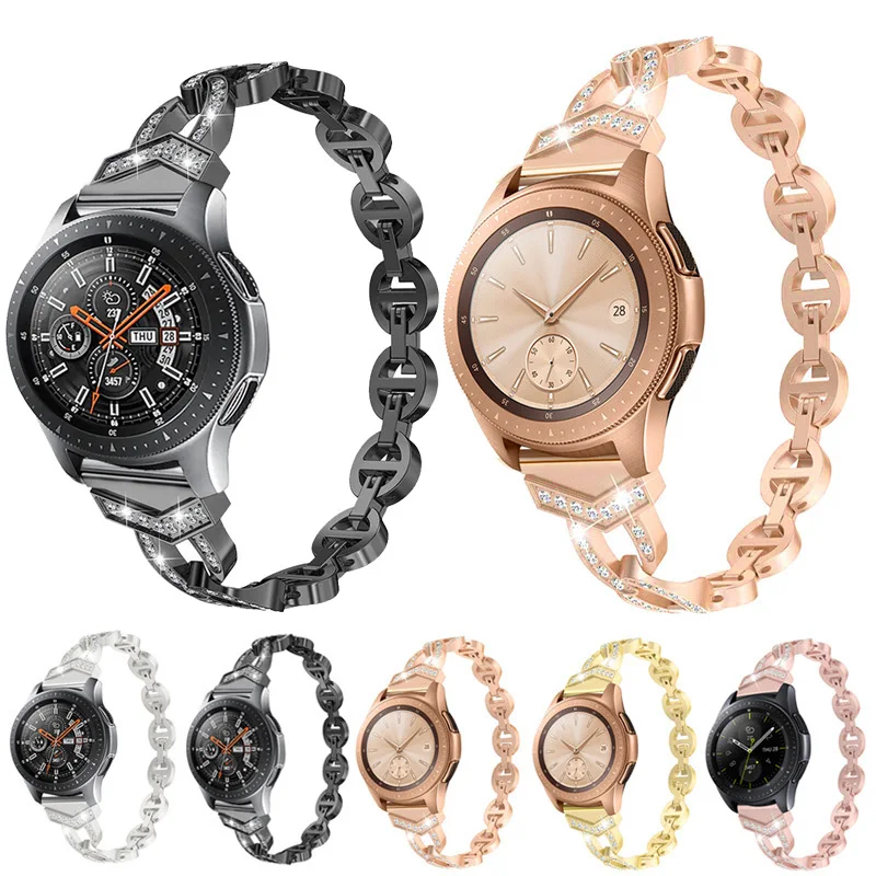 Ремешок для часов samsung из нержавеющей стали 42 мм 46 мм для Galaxy Watch S3 ремешок стразы ремешок для часов