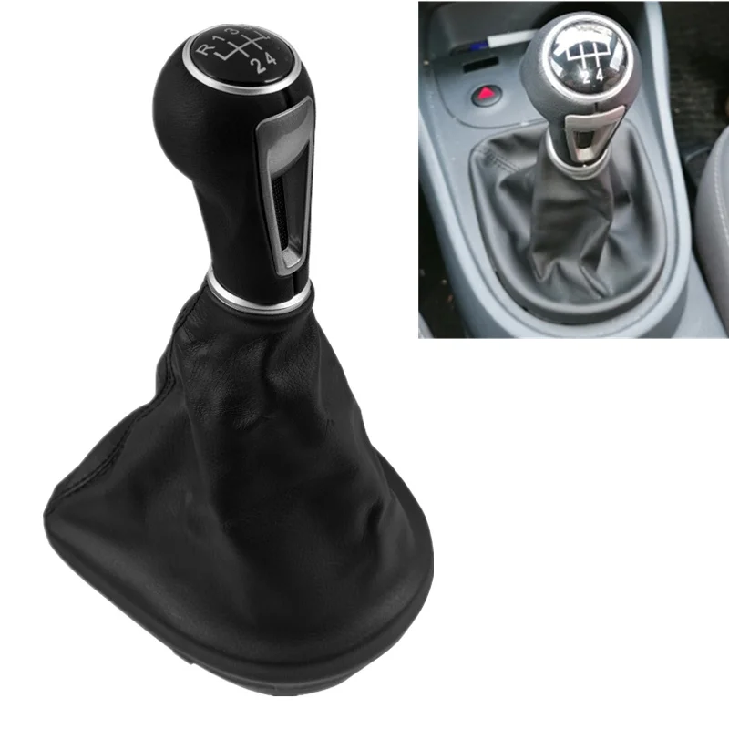 5/6 Geschwindigkeit Schaltknauf Pu Leder Gamasche Boot Abdeckung Fall Shifter Hebel Stick Für Seat Leon Ii Toledo Iii Altea Xl 2005-2012