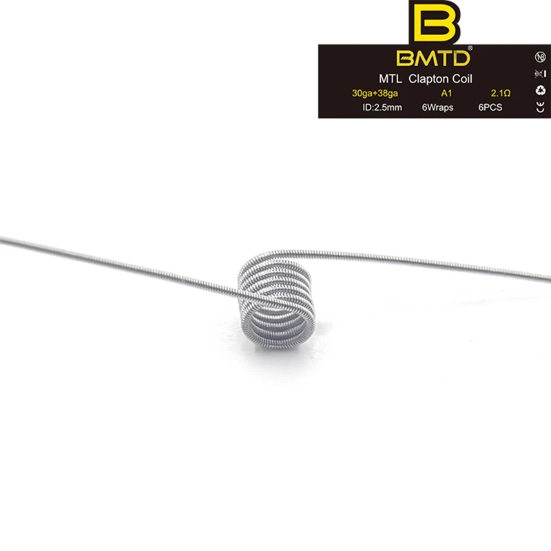 BMTD MTL Clapton Fused Coil A1 готовые катушки для DIY Vaper RDA RTA танк Атомайзеры Высокая