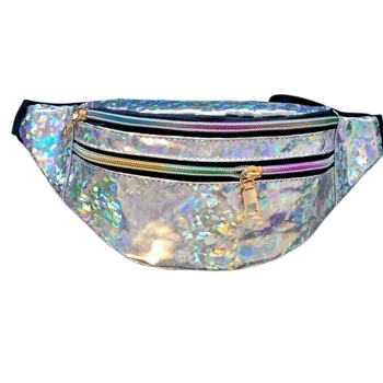 

Holographic Laser Fanny Pack Shiny Waist Bum Bag with Adjustable Belt for Sports Travel Party