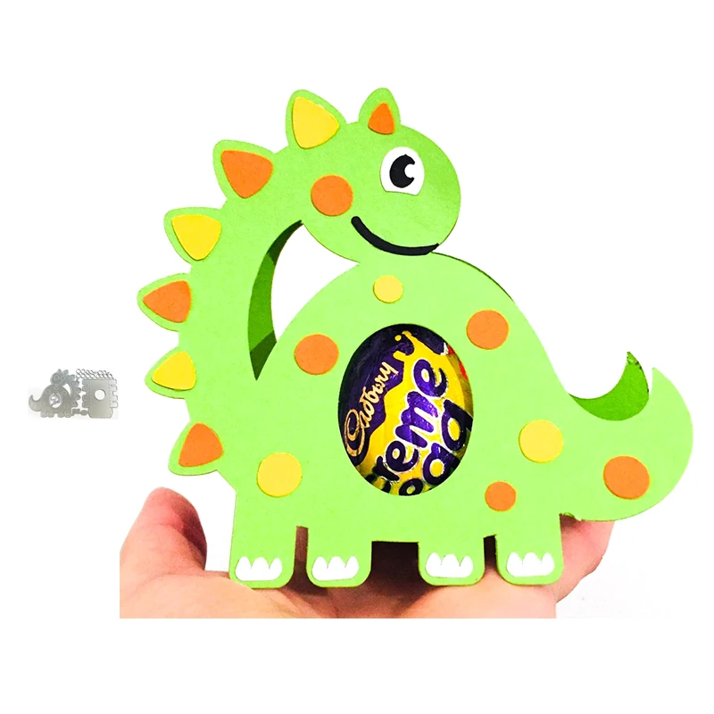 

Cartoon Dinosaur Easter Egg Box Metal Cutting Dies Set Embossing Stencil Templates Mold Paper DIY Art Craft Scrapbook Book Card