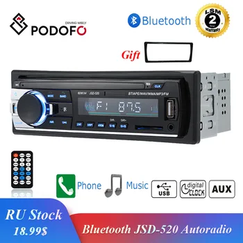 

Podofo Car Radio Mini JSD-520 12V Bluetooth Audio Stereo In-dash 1Din FM Receiver Aux Input Support MP3/MP4 USB MMC WMA Player