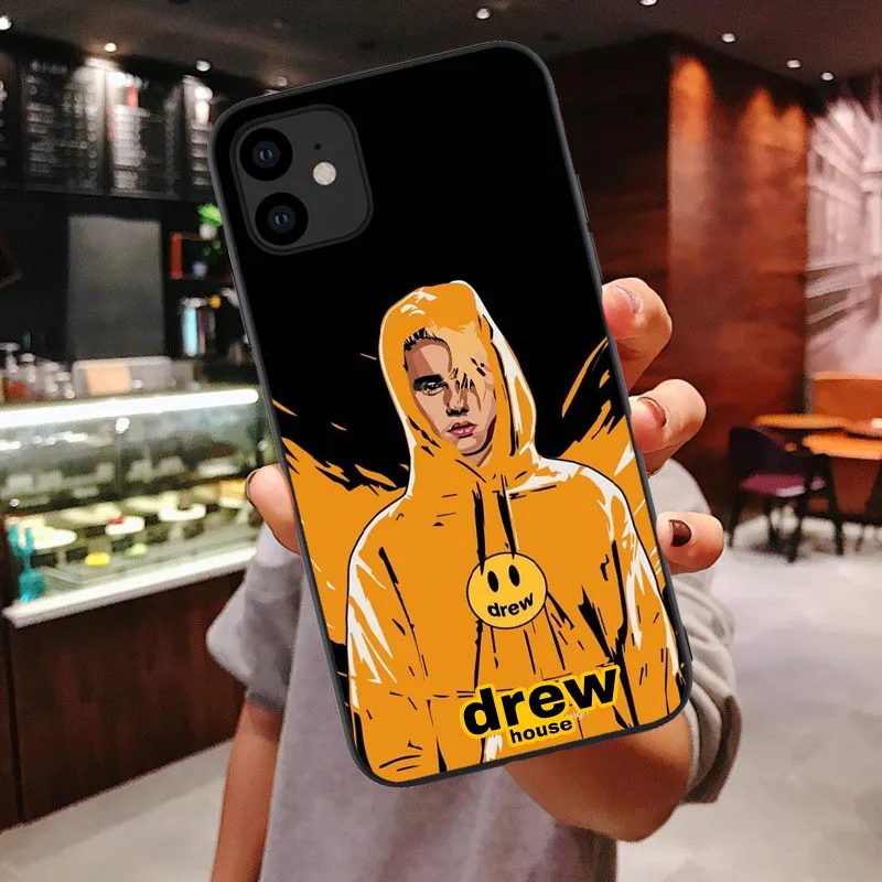 Роскошный бренд Drew House Джастин Бибер мягкий чехол для телефона для iPhone 11 Pro MAX Smiley face для iPhone X SE 6 6S 7 8 Plus XR Xs Max
