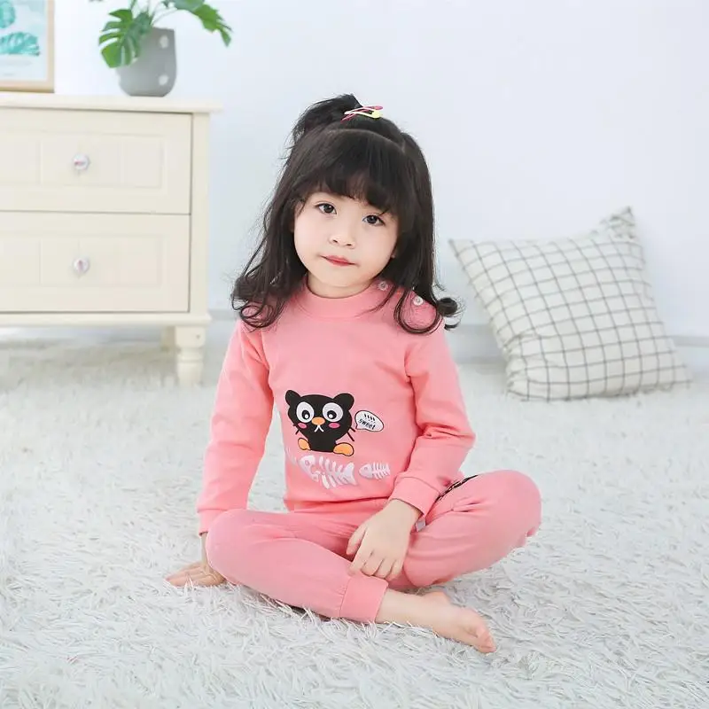 Cartoon Design Boutique Baby Clothes Baby Girls Long Sleeve Sets 6 9 12 18 Month Kids Wear Suits Autumn Pure Cotton Pajamas baby clothing set essentials Baby Clothing Set