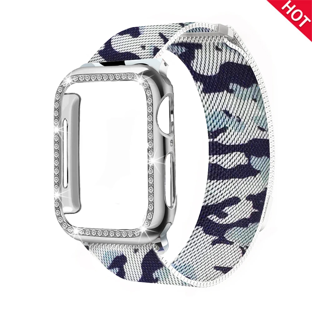 Navy Миланский ремешок для наручных часов Apple Watch 38 мм, 42 мм, iwatch, версия 5/4/3/2/1 нержавеющая сталь чехол+ ремень для 5 серии 40 мм 44 аксессуары - Цвет ремешка: Navy