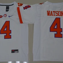 Новое поступление года, бейсбольная форма Clemson Tigers DeShaun Watson 4, ограниченная серия, белый цвет, размеры S, M, L, XL, 2XL, 3XL, Джерси