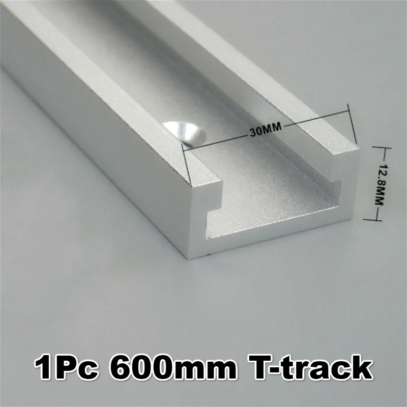 1Pc 600mm T-track Aluminium alloy T-tracks Slot Miter Track And Miter Bar Slider Table Saw Miter Gauge Rod Woodworking Tools DIY - Цвет: 1Pc 600mm T-track