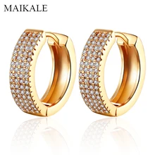 MAIKALE, Корейская версия, классические простые серьги для девочек, инкрустированные цирконием, ювелирные изделия, Европейский и американский стиль, висячие серьги