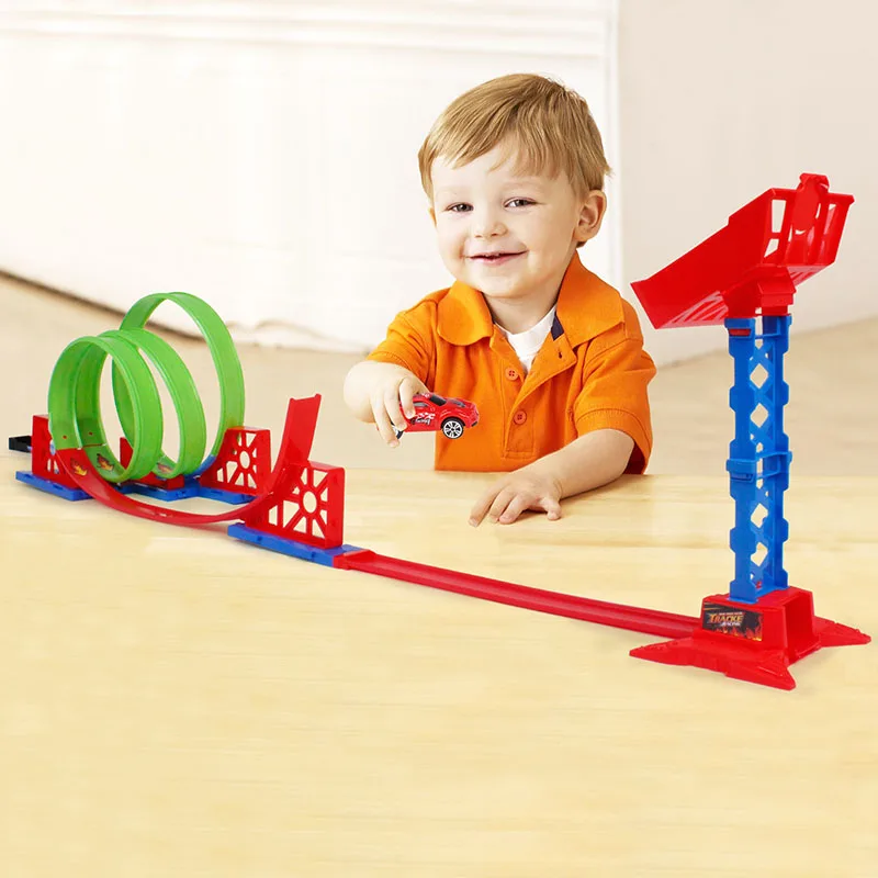 

Inertia High Speed Pull Back Car Children's Multi-layer Track Assembly Toy Set Non-remote Control Vehicle Toy