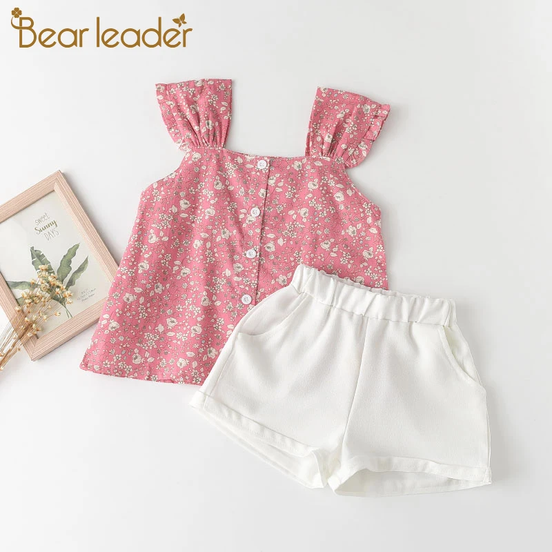 Bear Leader/комплекты летней одежды для девочек новый модный детский топ без рукавов с