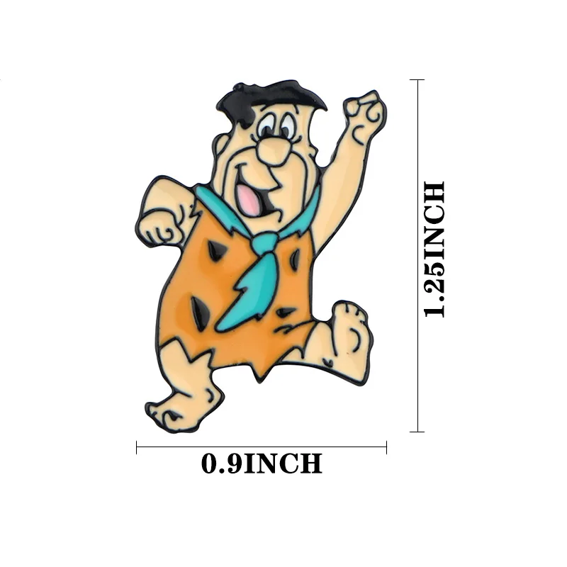 Homegaga Забавный значок из мультфильма «Flintstones», эмалированные булавки, броши, булавка для галстука, значок для рубашки, модный аксессуар, значок на рюкзак и шляпу, D2466