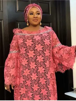 

peach Bazin Riche Cord Lace fabric 2020 High Quality Nigerian Cotton Riche Bazin with Stone embroidery for Wedding Dress