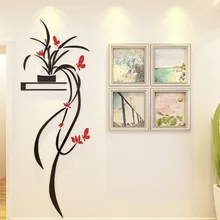 Орхидея Творческий 3D акриловые стерео наклейки на стену Гостиная Спальня Холл ресторана Вход товары для дома аксессуары Sti