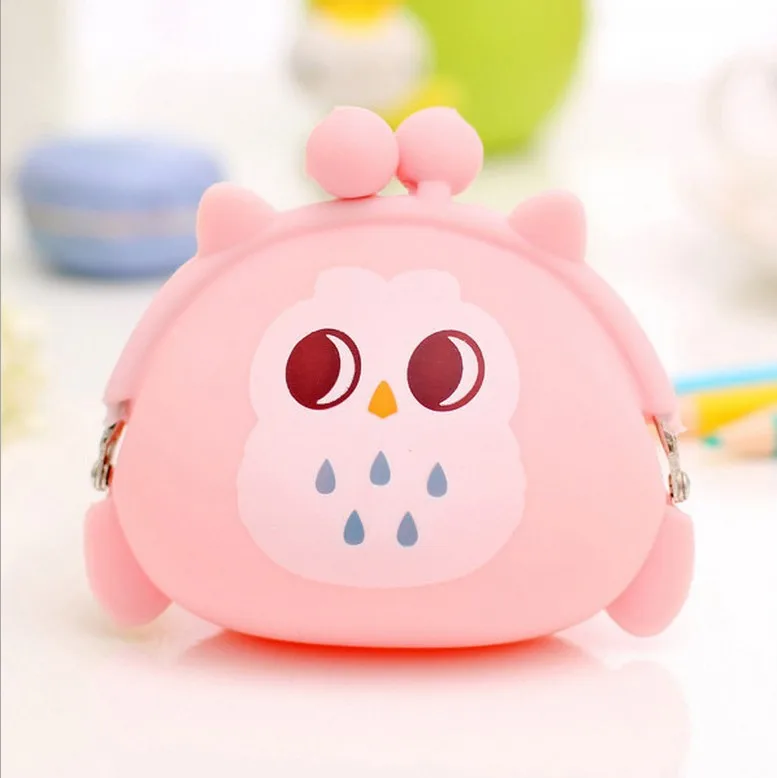 Роскошная Милая силиконовая сумка для мелочей с рисунком совы, сумочка для монет, кошелек для женщин, Детские кошельки