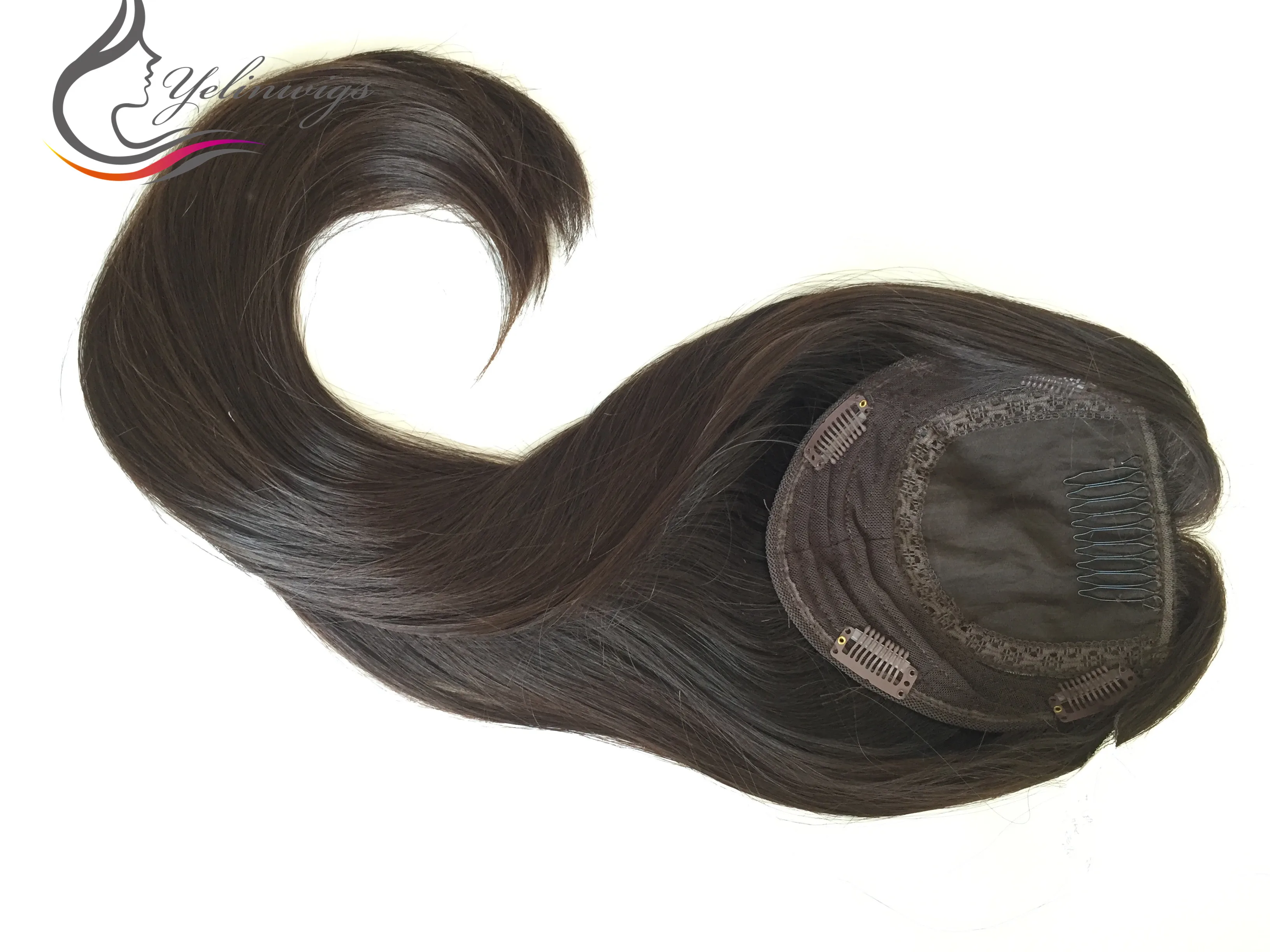 Натуральный черный цвет шелк топ Европейский девственные волосы топперы Kippah осень для еврейских женщин волосы штук