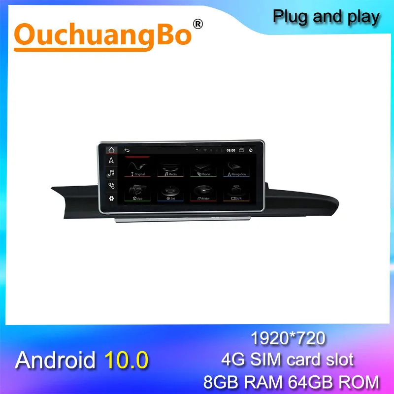 Ouchuangbo android 10 car audio gps for 10.25 inch 1920*720 S6 A7 A6 C7 RS6 RS7 2012-2018 radio multimedia 360 camera 8GB RAM