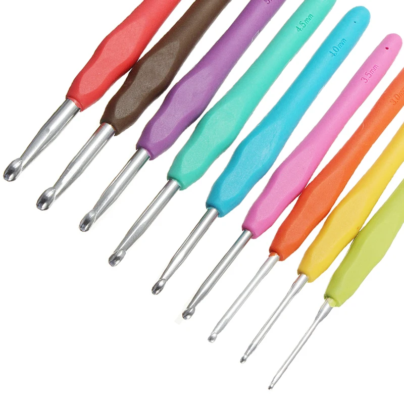 9 шт./компл. новые крючки для вязания крючком цветные алюминиевые спицы клевера 2 0