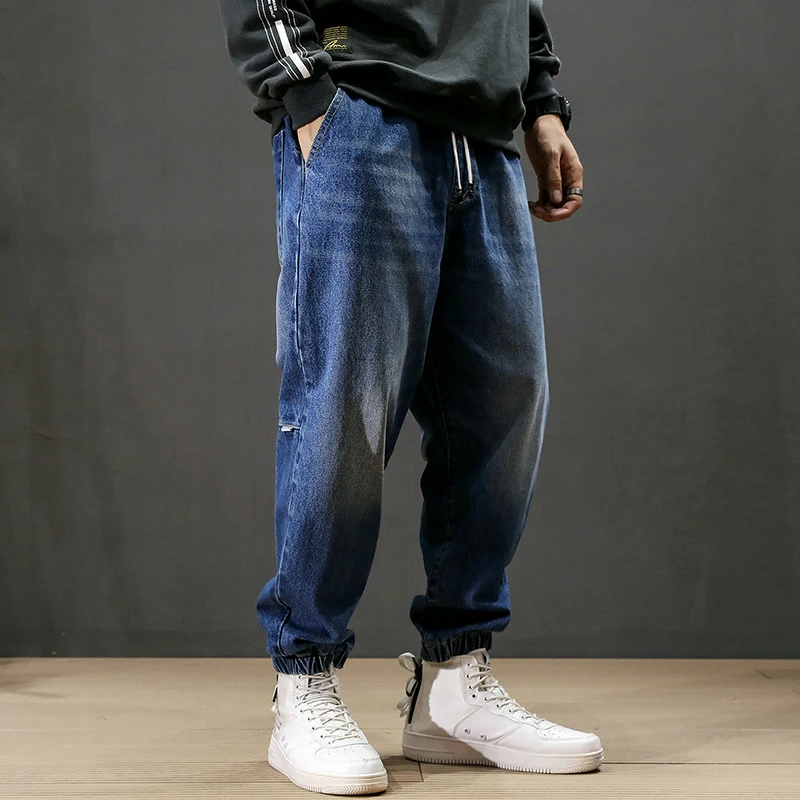 Fashion Streetwear Men Jeans Loose Fit Retro Blue Harem Pants Men Slack Bottom Vintage Designer Hip Hop Joggers Jeans Homme Fashion Streetwear Men Jeans Loose Fit Retro Blue Harem Pants Men Slack Bottom Vintage Designer Hip Hop Joggers Jeans Homme