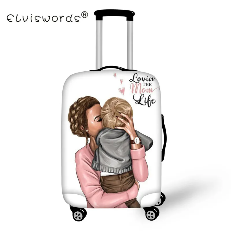 YQ3987 ELVISWORDS Super Mom с принтами для багажа, защитный чехол, чехол для костюма, аксессуары для путешествий, тележка, чехол для 18-28 - Цвет: YQ3987