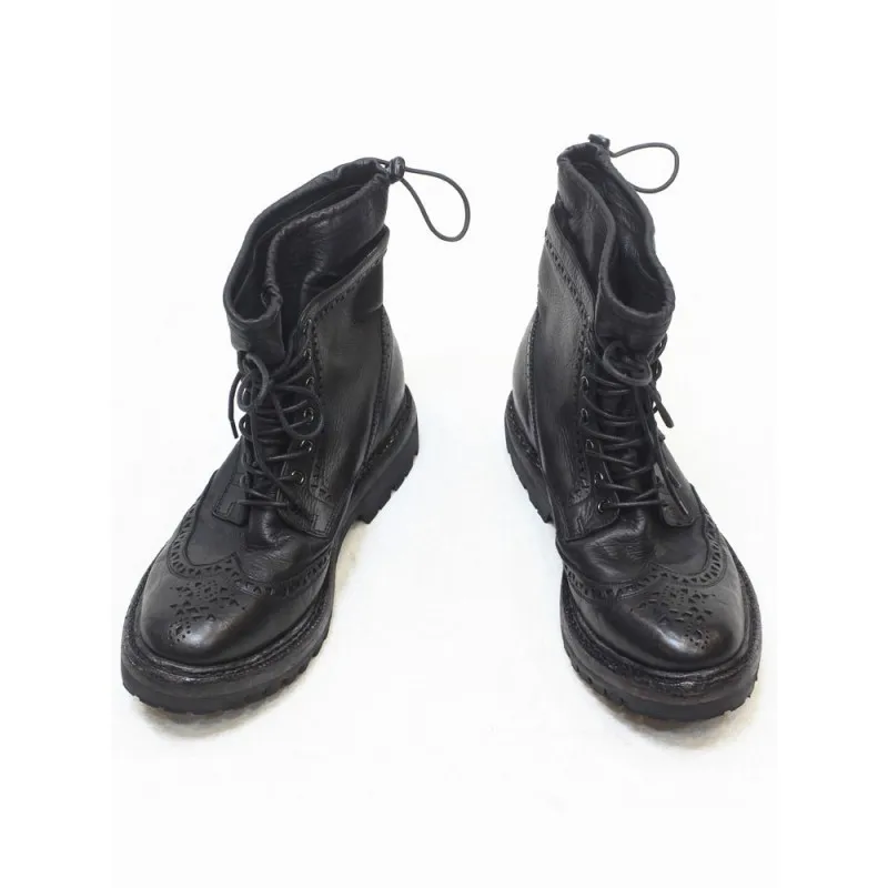 Обувь ручной работы; мужские черные винтажные броги; ботильоны; роскошные дизайнерские зимние рабочие ботинки для верховой езды из натуральной коровьей кожи