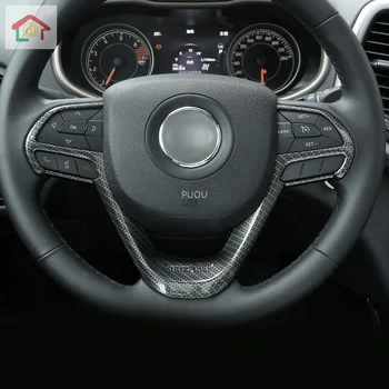 

For Jeep Cherokee KL 2014 2015 2016 2017 2018 ABS Plastic Chrome Car Steering wheel Button Frame Panel Cover Trim Accessories