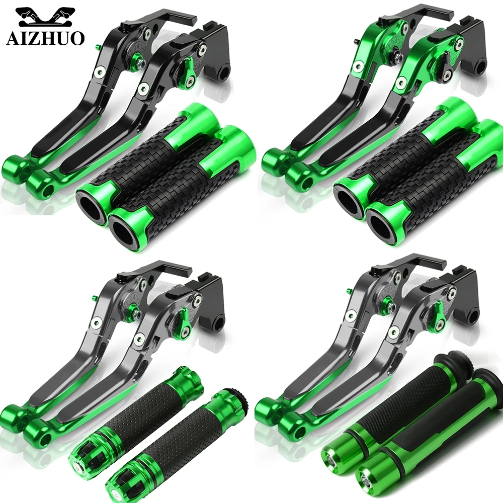For KAWASAKI NINJA300 NINJA 300 2013- Motorcycle Folding Extendable Brake Clutch Levers+Hand Grips