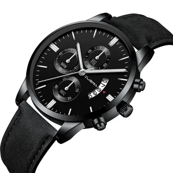 

CUENA Men Watch With Date Mens Watches Top Brand Luxury Watch Men Automatic Date Wristwatch Man пряжка на ремень reloj hombre