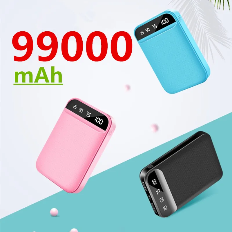 99000mAh Mini Portable Power Bank USB Charger Poverbank External Battery Pack for Samsung Xiaomi Iphone Powerbank | Мобильные