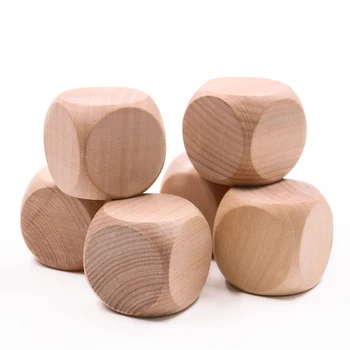 

1PCS 50mm Blank Wooden Dice 6 Sided Wood Dices DIY Printing Engraving Craft Kid Toy Home Party Game Education Accessories
