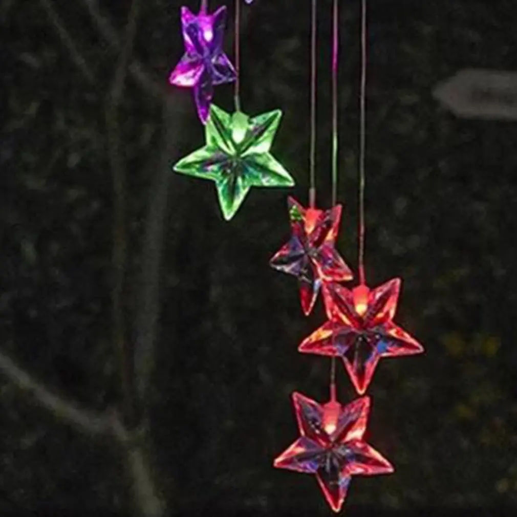 Solar Changing Wind Chime Color Mobile Light Waterproof LED Colorful For Home Party Yard Garden Decoration | Дом и сад