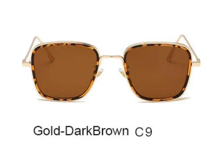 gold-dark brown Роскошные солнцезащитные очки Мужские Винтажные дизайнерские брендовые поляризованные солнцезащитные очки Классические Брендовые очки для вождения для мужчин/женщин - Цвет линз: gold-dark brown