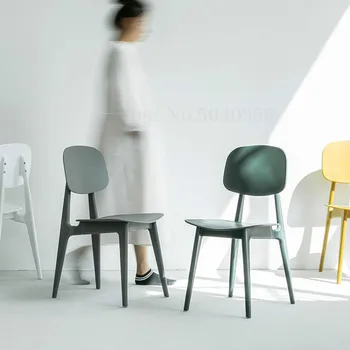 

Nordic creative plastic casual dining chair Modern minimalist home back desk chair restaurant coffee chair