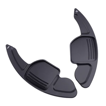 

2pcs Car Steering Wheel Shift Paddle Gear Shifter Extension Accessories Black Aluminum Alloy Fit for Audi TT Q7 R8 A6 S4