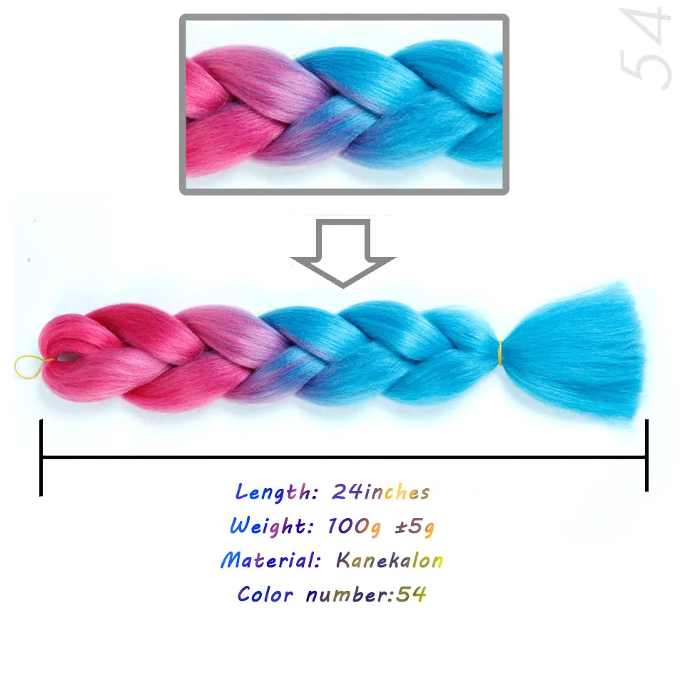 Джамбо косы длинные, радужной расцветки синтетические плетеные волосы желтый розовый фиолетовый серый наращивание волос негабаритных пинцетов аксессуары - Цвет: #27