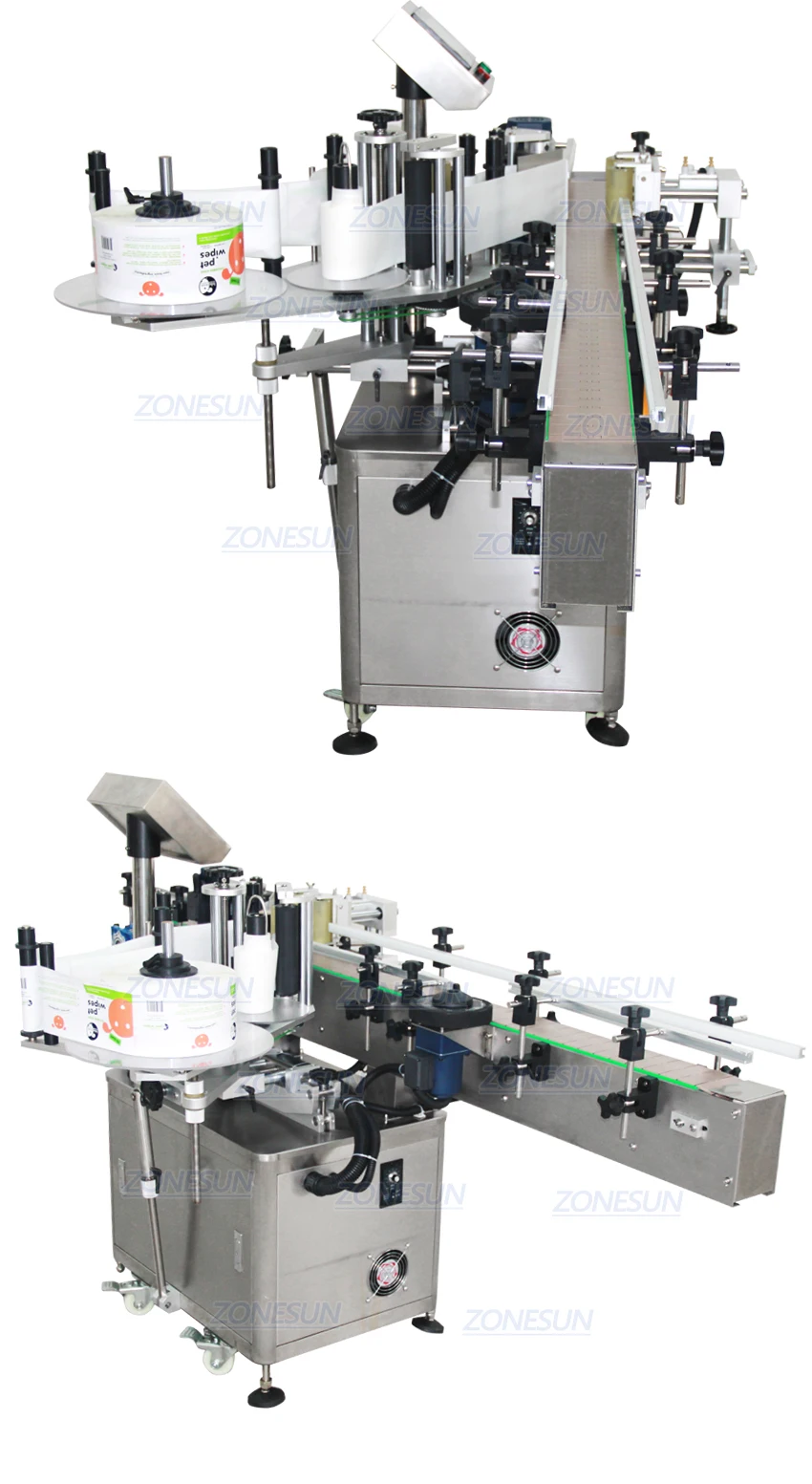 ZONESUN Automatic Round Bottle Labeling Machine With PLC Contorl