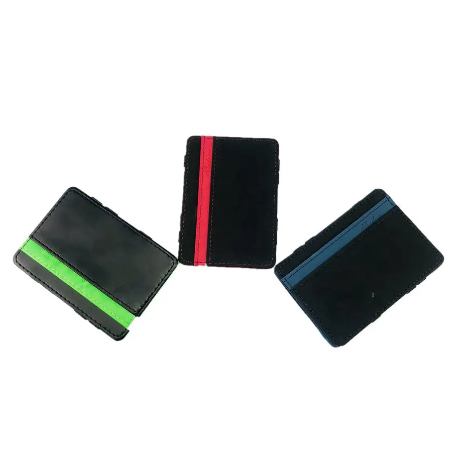 Pu кожаный RFID блокирующий держатель для кредитных карт мужской волшебный кошелек