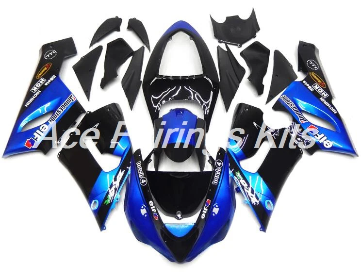 

4Gifts New ABS Full bike fairing kit Fit for Kawasaki ZX6R 2005 2006 ZX-6R 05 06 Ninja 636 fairings bodywork set blue black elf