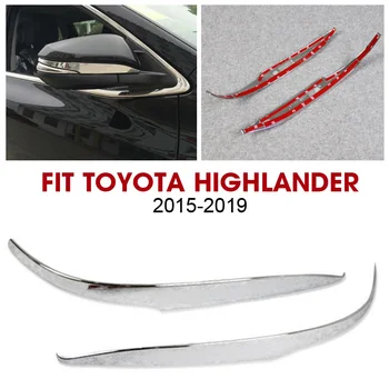 

Chrome Side Door Rear View Mirror Cover Trim Strip For Toyota Highlander 2014-2018 Chromium Styling Stickers Sliver