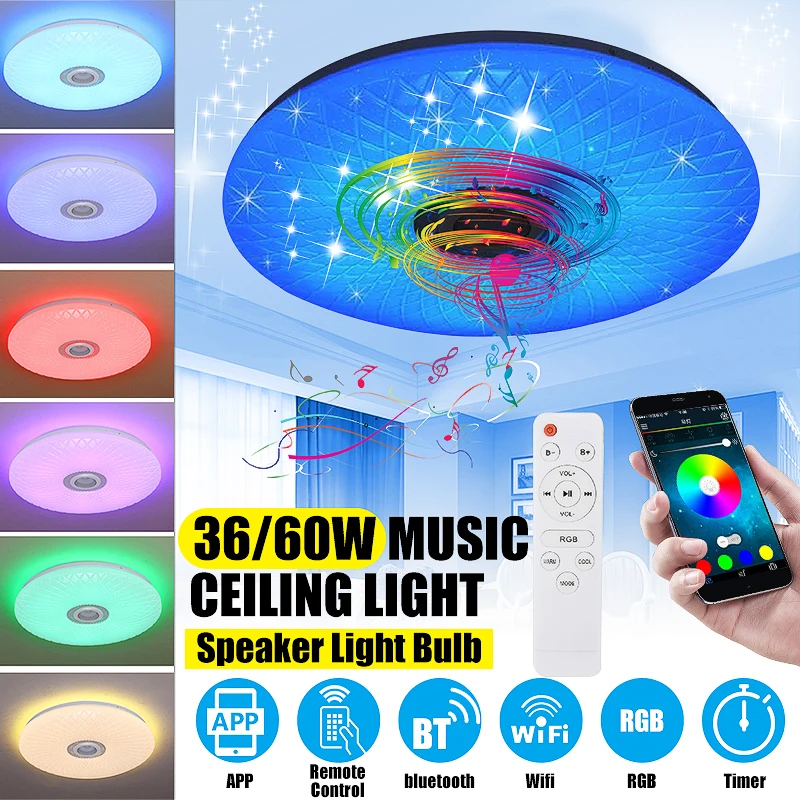 Современный RGB светодиодный потолочный светильник home Lighting 36 Вт/60 Вт 40 см приложение пульт дистанционного управления bluetooth музыкальный светильник лампа для спальни умная потолочная лампа