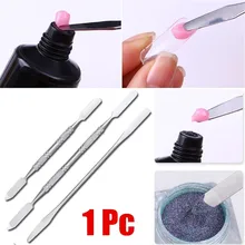 1 шт., ложка для дизайна ногтей из нержавеющей стали, польский крем, блендер, палитра для смешивания, лопатки, ложка, палочка, тон, макияж, косметические инструменты