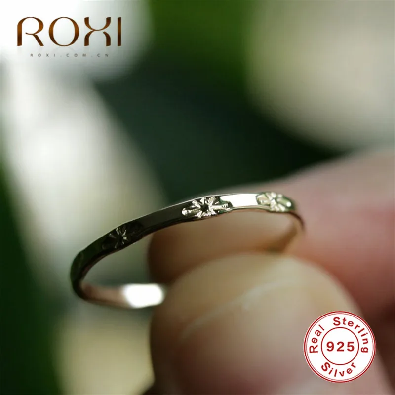 ROXI 925 Sterling Silver Ring for Women Girl Party Wedding Rings Dainty Sun Signet Female Finger Ring Couple Lover Jewelry