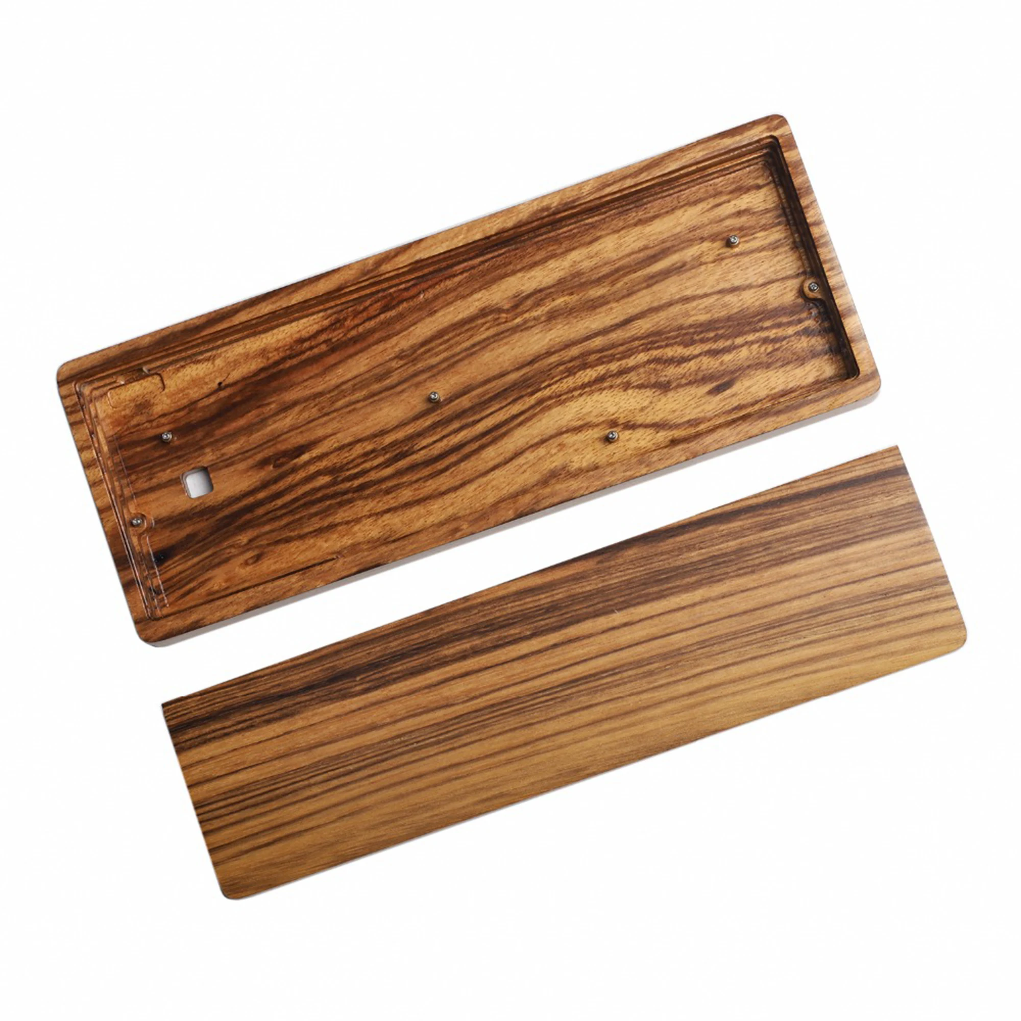 Rosewood Rosewood Caixa de Madeira e Pcb Wrist Rest Plate Kit 60 Qmk Via Kit mx Teclado Mecânico Poker Faceu 60 Gh60 Gk61 Gk61x - Imagem 2