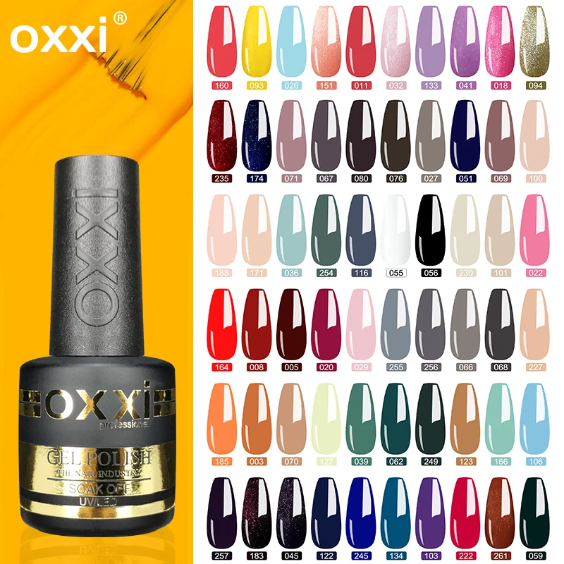 Гель-лак для ногтей полуперманентный OXXI, 60 цветов