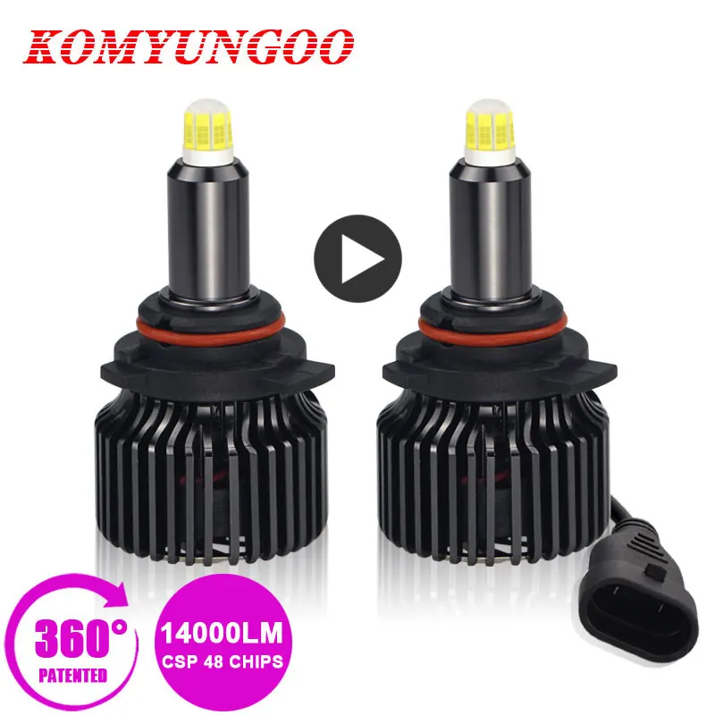 360 градусов 9012 LED HIR2 Автомобильные фары 14000LM 4300K 6000K Авто фары LED H1 H7 H11 Turbo Диодная лампочка комплект 9005/HB3 9006/HB4