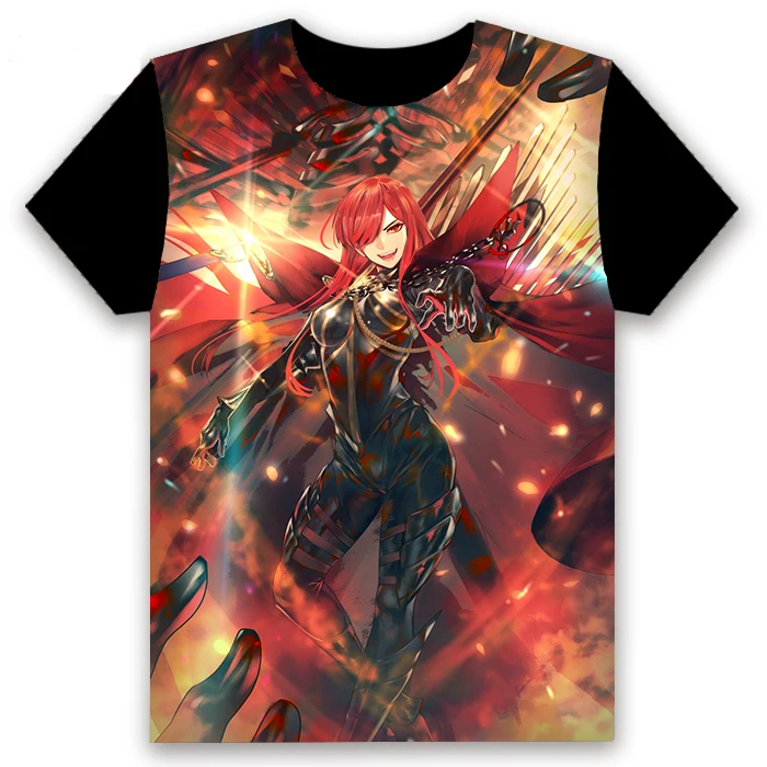 Модная футболка аниме Fate/Grand Order Nobunaga Oda Косплей короткий рукав топы унисекс Повседневная Черная футболка Летняя забавная рубашка - Цвет: 4