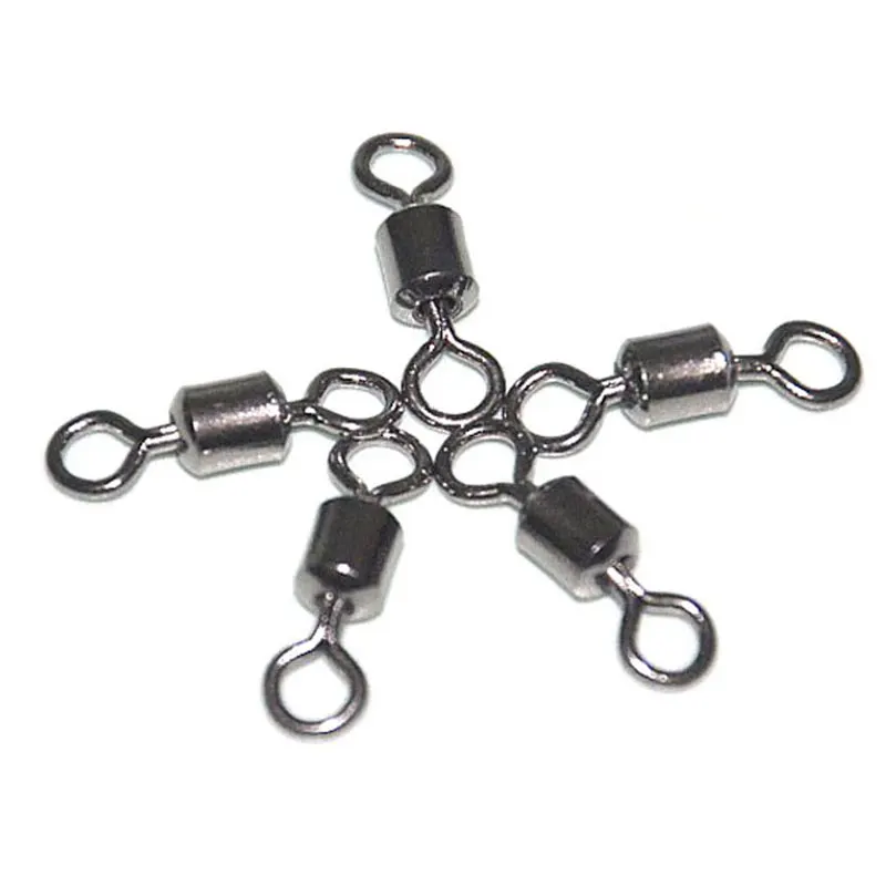5Pcs/20pcs Large Size 8 Shape Black Rolling swivel Fishing Swivel Snap Hook Connector Double Solid Ring Fishing Accessory