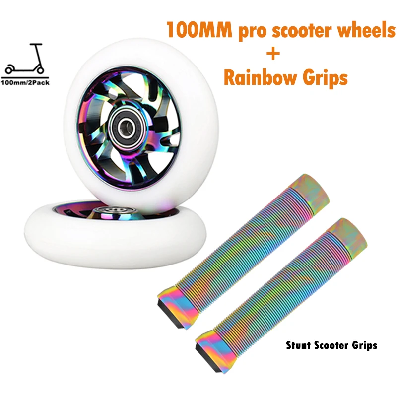 2 Ruote Stunt Scooter 110 Mm Oro, 88A Con Cuscinetti ABEC-9, Anima In Alluminio, Ricambio Universale Per Pro E Freestyle - 3